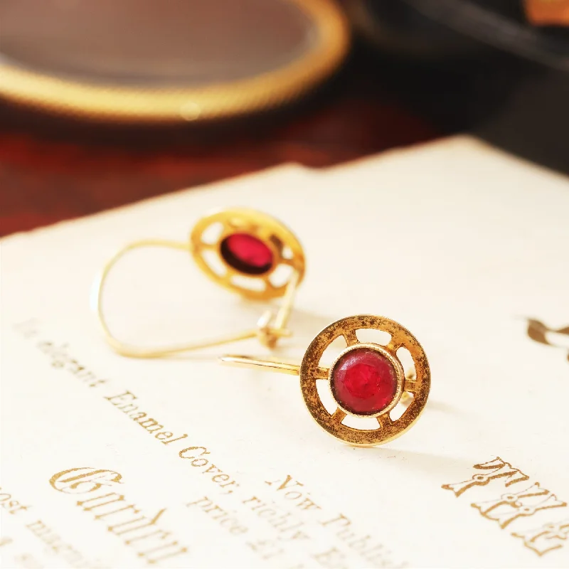 High Fashion Earrings for Women-Vintage 18ct Gold Paste Earrings