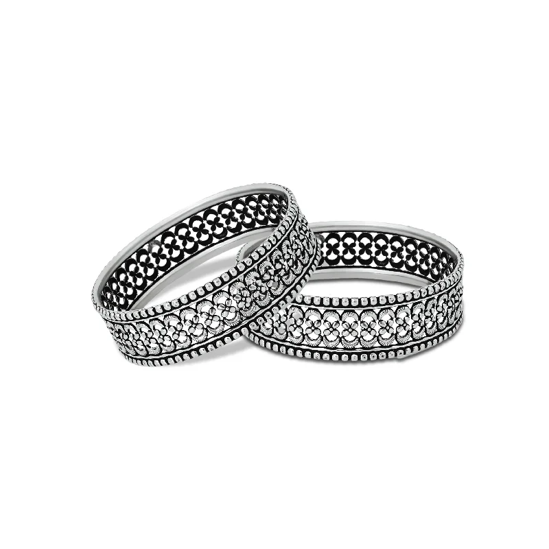 Silver Bangles with Stones-Pure Silver Bangles For Girls