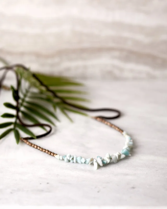 Elegant Silver Necklace for Formal Occasions-Mint Chocolate Dream Necklace