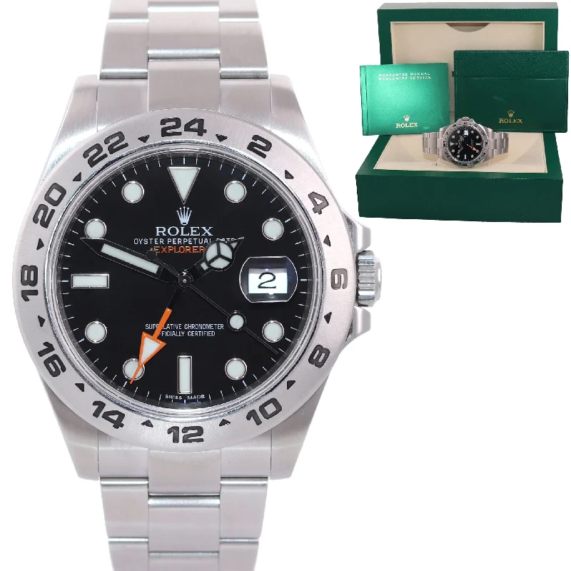 High-End Watches for Investment-MINT 2020 Rolex Explorer II 42mm 216570 Black Dial Steel Lume Watch Box