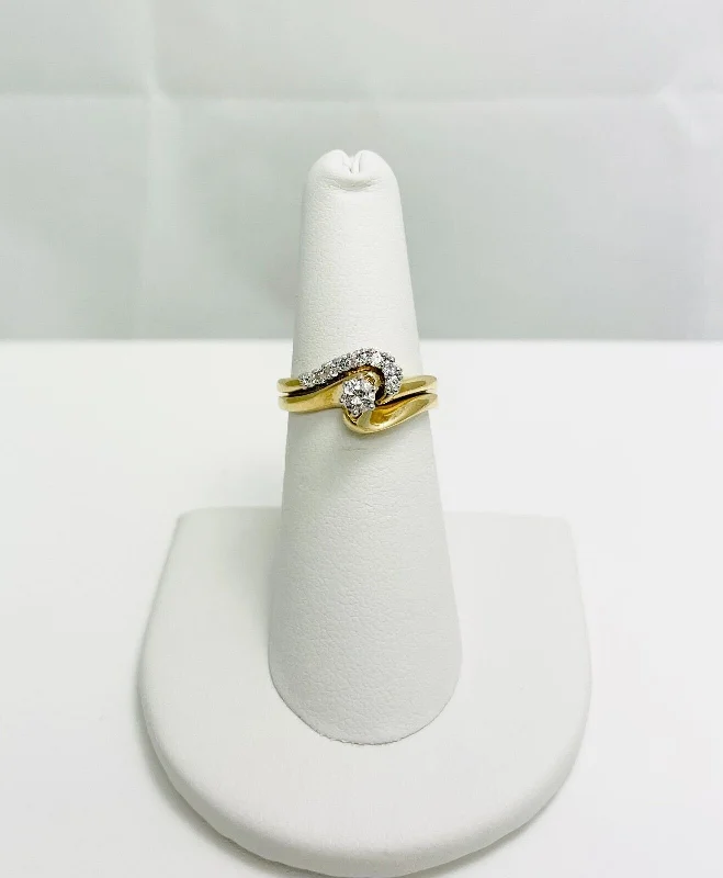 Unique Custom Ring for Special Moments-New! Natural Diamond 14k Gold 2pc Engagement Ring Set