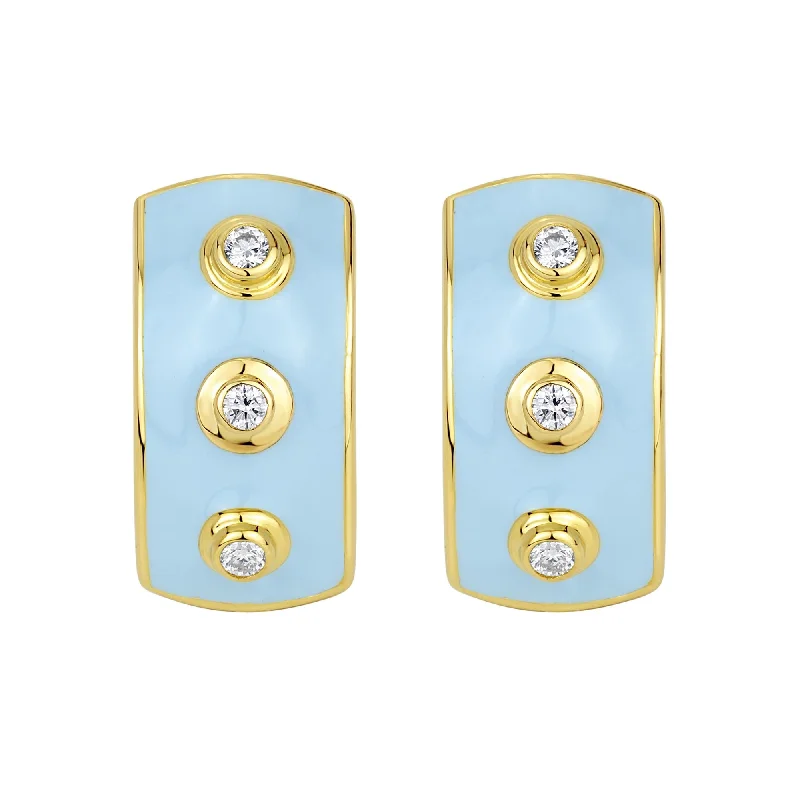 Stylish Drop Earrings for Casual Wear-Earrings - Diamond With Enamel