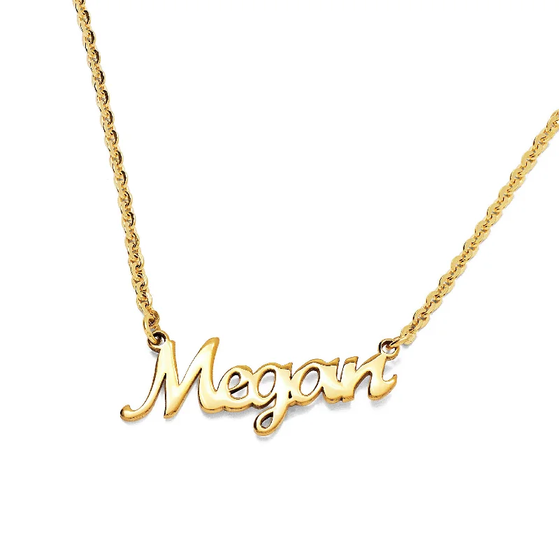 Large Crystal Necklace for Evening Wear-Custom Script Nameplate