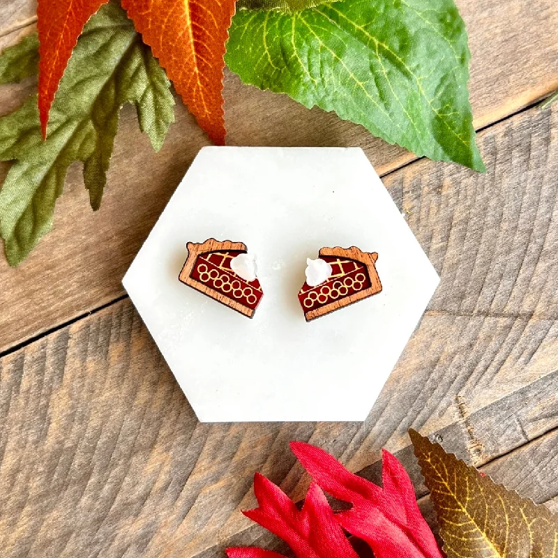 Bohemian Earrings for Fashion Lovers-Cherry Pie Stud Earrings