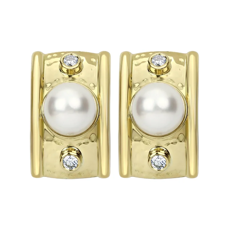 Beautiful Diamond Earrings for Women-Earrings - South Sea Pearl And Diamond