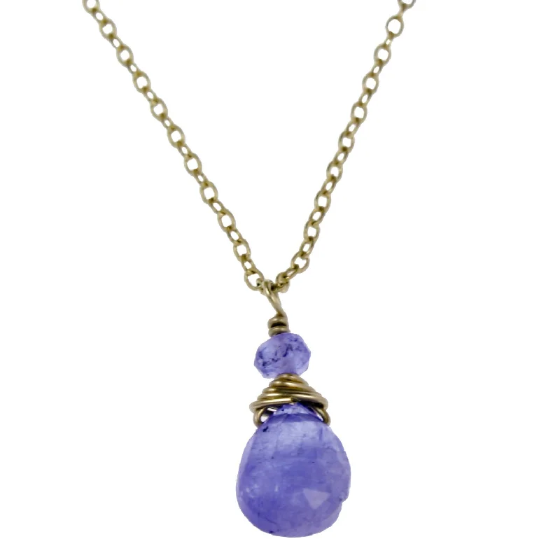 Fashion Necklace for Young Women-Tanzanite One Drop Necklace