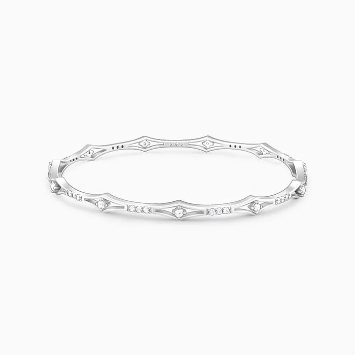 Chunky Silver Bangles for Fashionable Look-Silver Sparkle Bangle