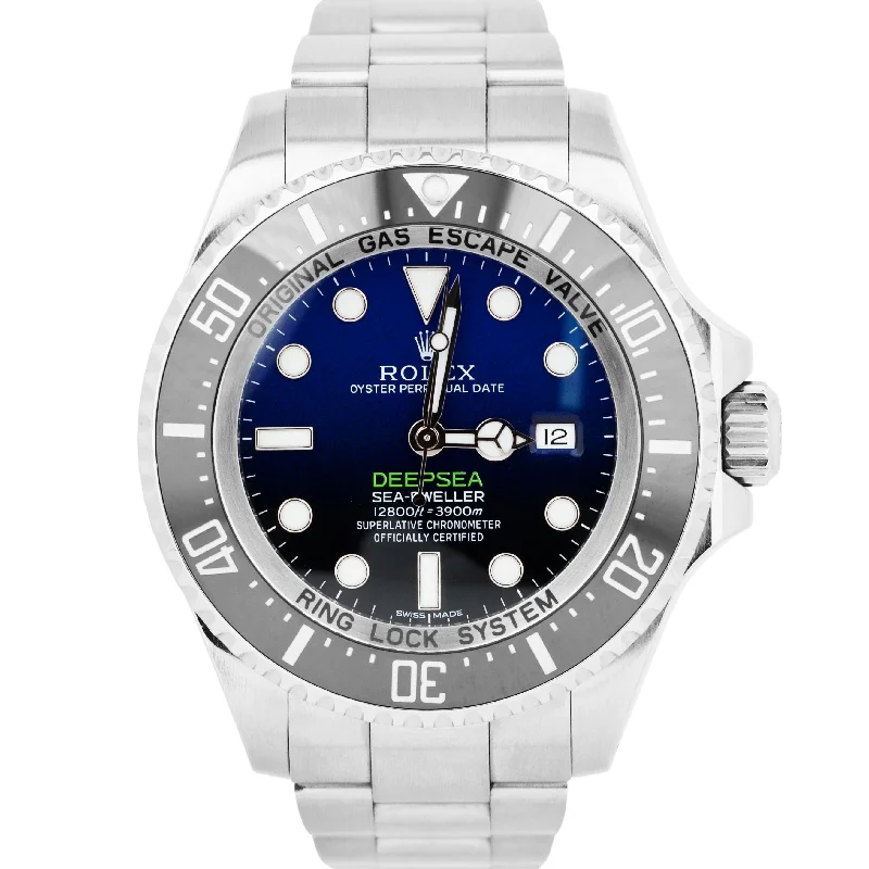 Designer Watches for Men with Leather Bands-Rolex Sea-Dweller Deepsea 'James Cameron' Blue Stainless 116660 44mm Date Watch