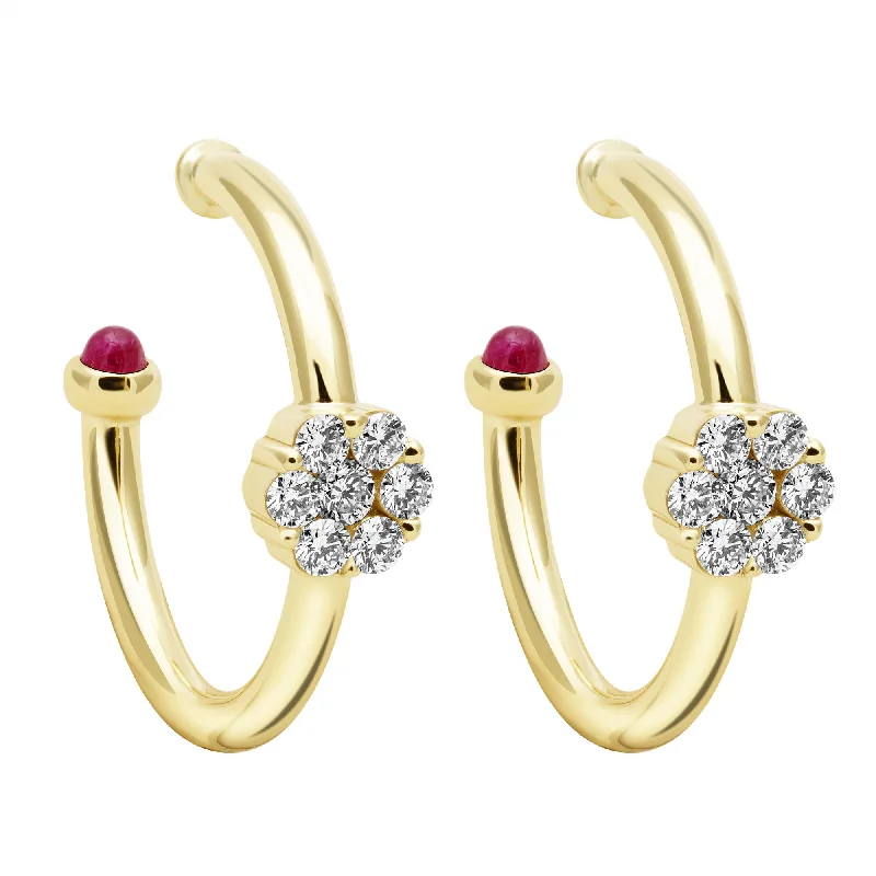 Timeless Pearl Earrings for Wedding Look-Earrings - Diamond & Ruby (2401E)