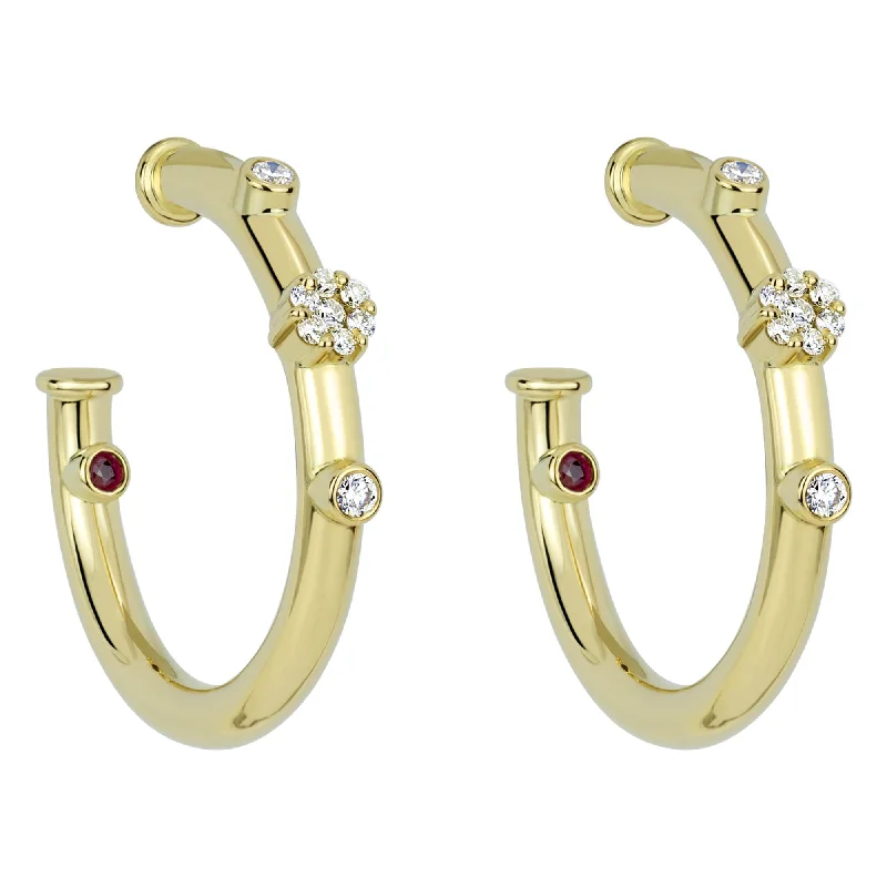 Silver Hoop Earrings for Women-Earrings - Ruby And Diamond