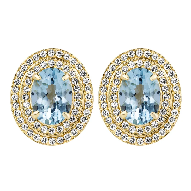 Beautiful Drop Earrings for Elegant Look-Earrings - Blue Topaz And Diamond