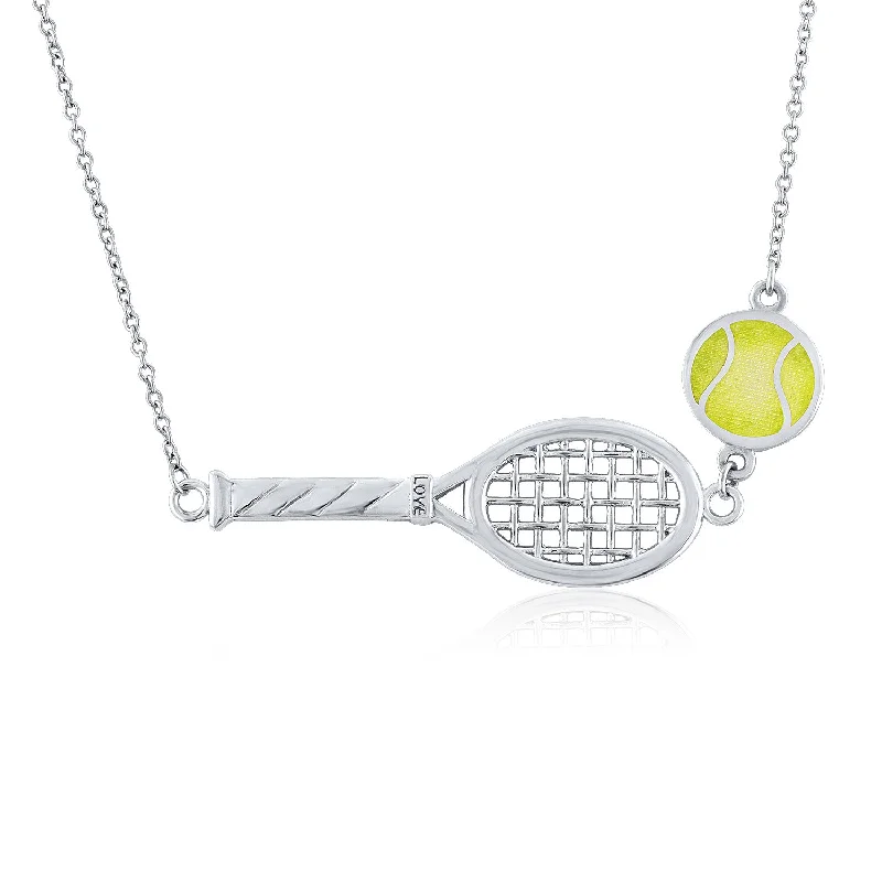 Engraved Necklace for Personal Touch-Love Racquet Necklace