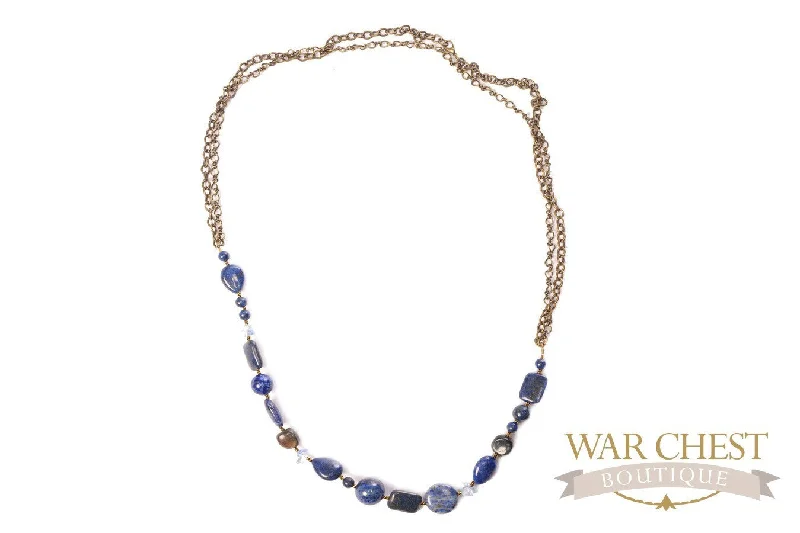 Crystal Bead Necklace for Casual Wear-Lapis Chain Necklace