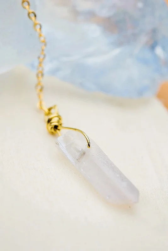 Crystal Necklace for Special Occasions-Long White Crystal Necklace