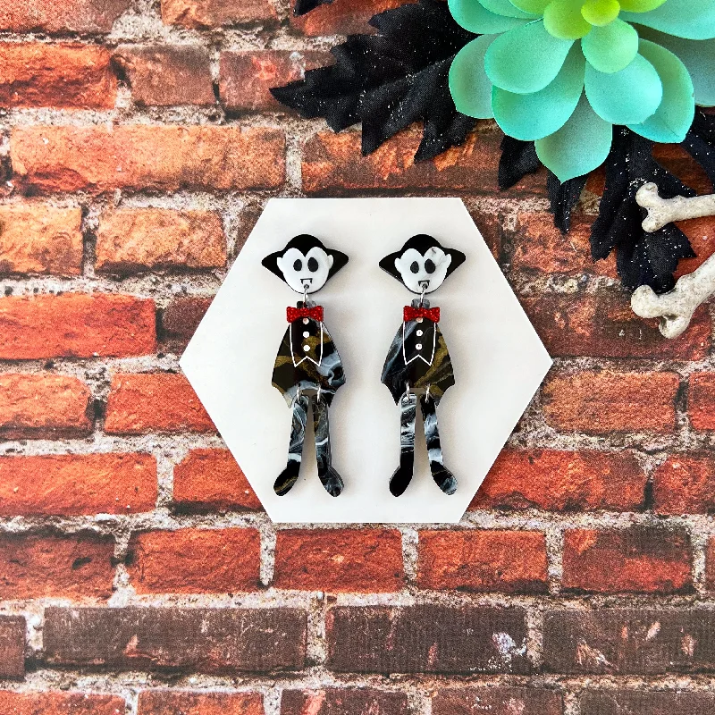 Large Statement Earrings-Dracula Dangle Earrings