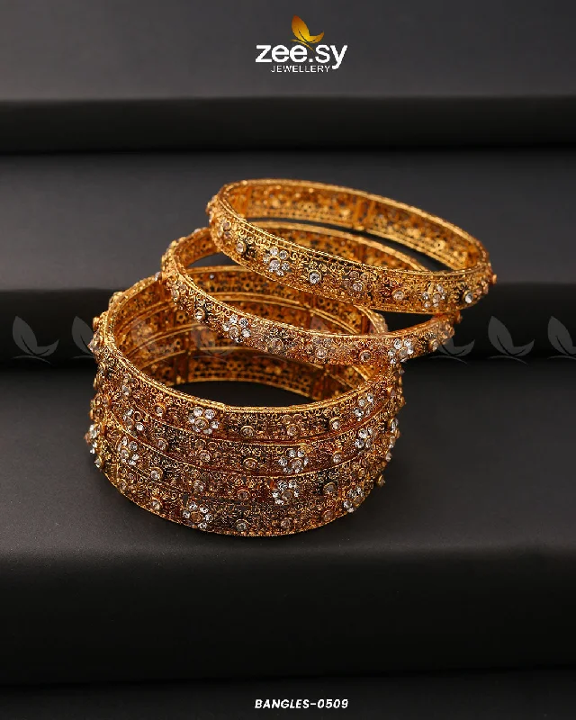 Large Gold Bangles for Bold Fashion-BANGLES-0509