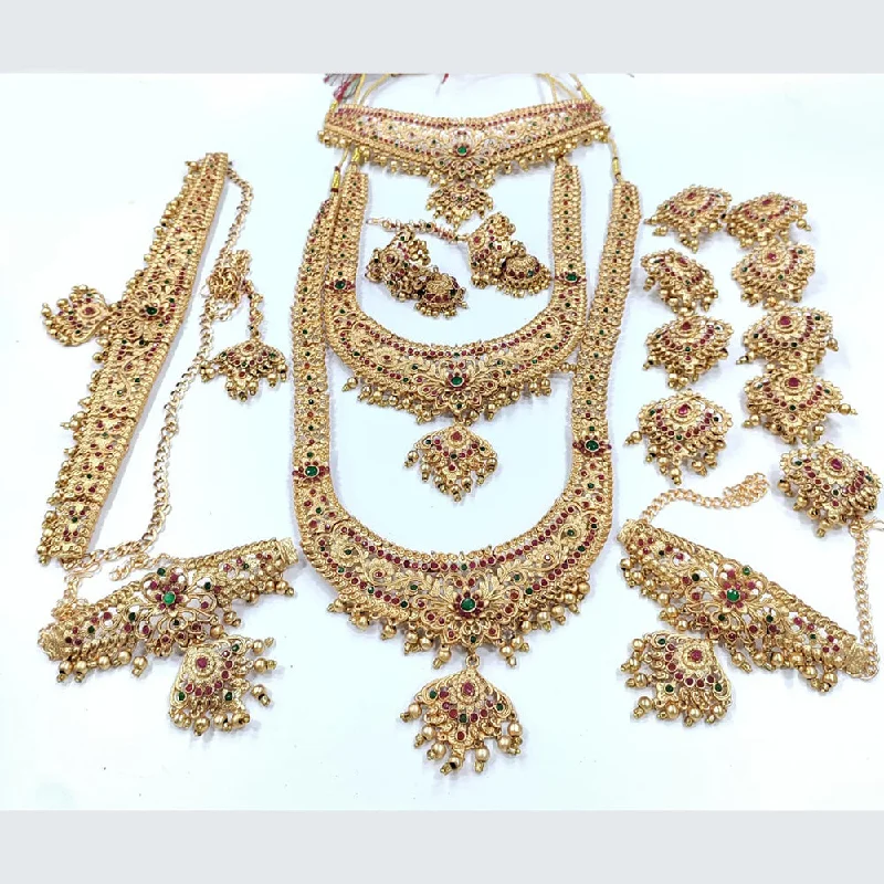 Beautiful Bangles for Special Occasions-Pooja Bangles Gold Plated Pota Stone And Pearls Bridal Set