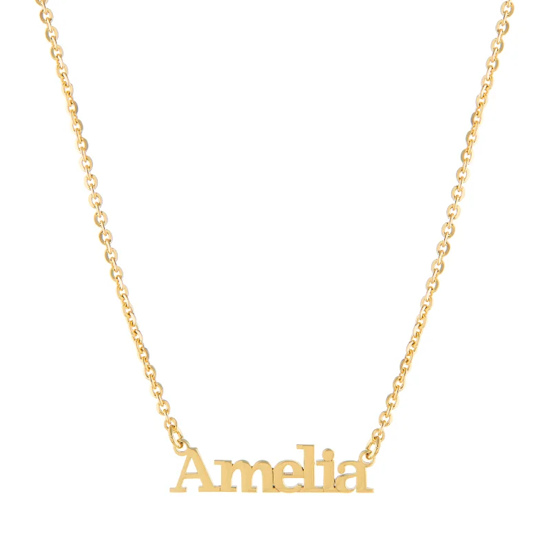 Layered Necklace with Multiple Charms-Original Nameplate Necklace