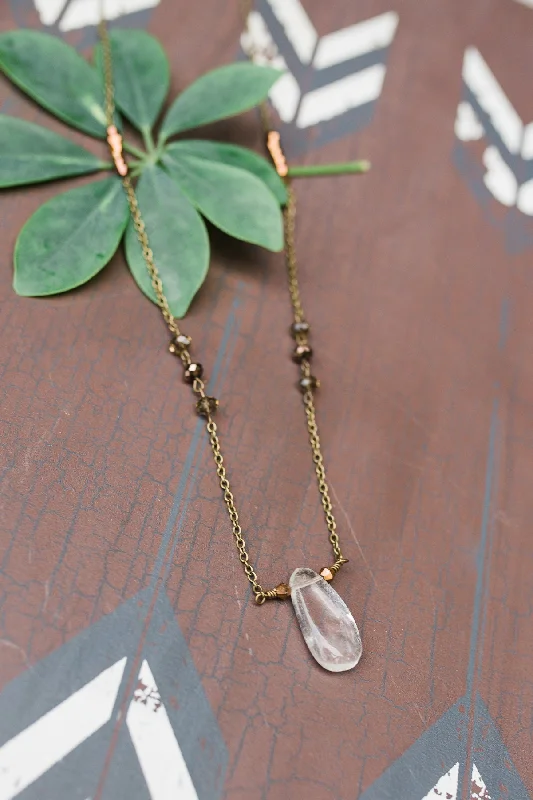 Sparkling Gold Necklace for Night Out-Quartz Layered Necklace