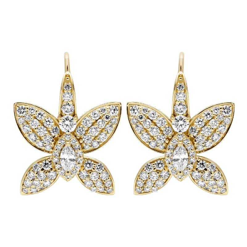 Golden Earrings for Night Events-Earrings - Diamonds (2398B)