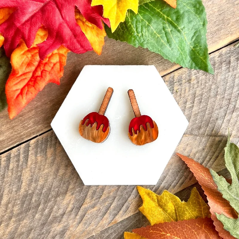 Unique Gem Earrings for Fashion-Red Candy Apple Stud Earrings