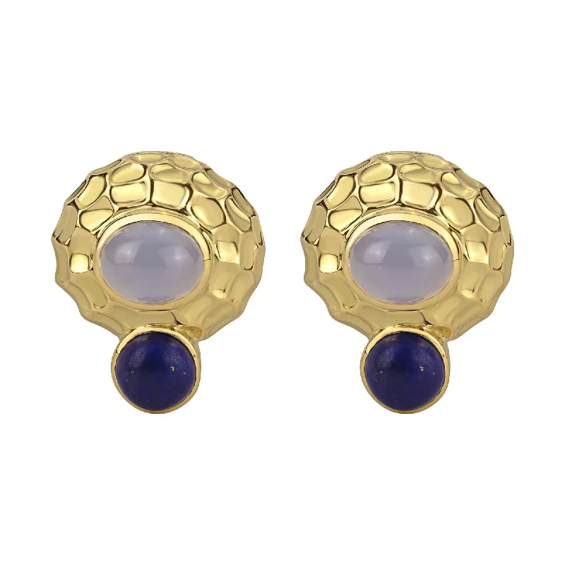 Classic Earrings for Every Occasion-Earrings- Chalcedony And Lapis Lazuli