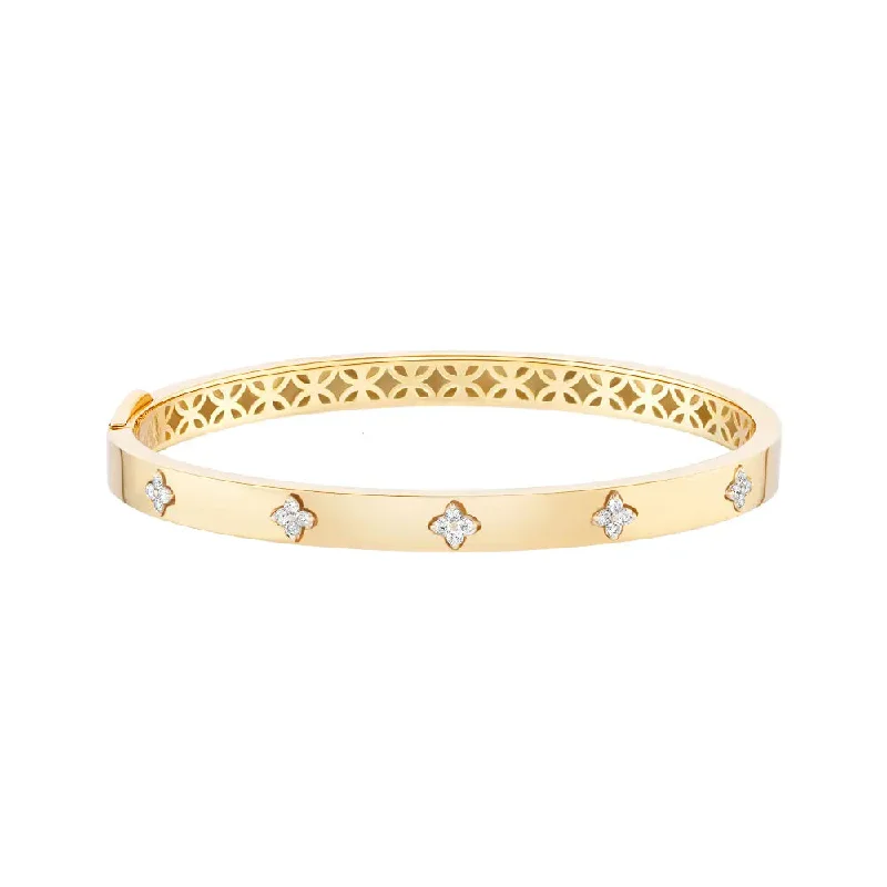 Classic Gold Bangles for Bridesmaids-Star Diamond Bold Bangle