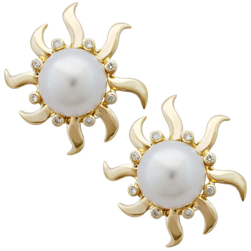 Custom Earrings for Fashion Forward Look-Earrings- Pearl And Diamond