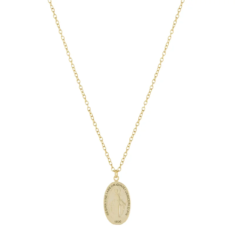 Simple Chain Necklace for Men-Mary Medallion Necklace