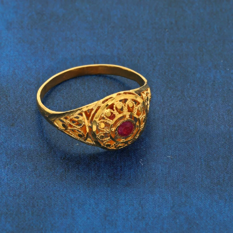 Antique Style Diamond Ring for Women-Gold Filigree Design Ring 21KT - FKJRN21K8856