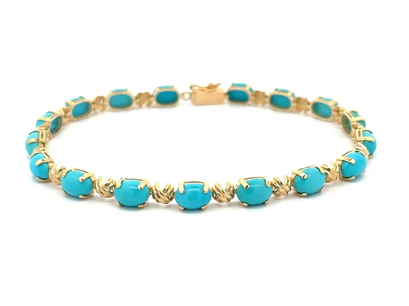 Stylish Silver Cuff Bracelet for Women-Turquoise Bracelet in 14k Yellow Gold