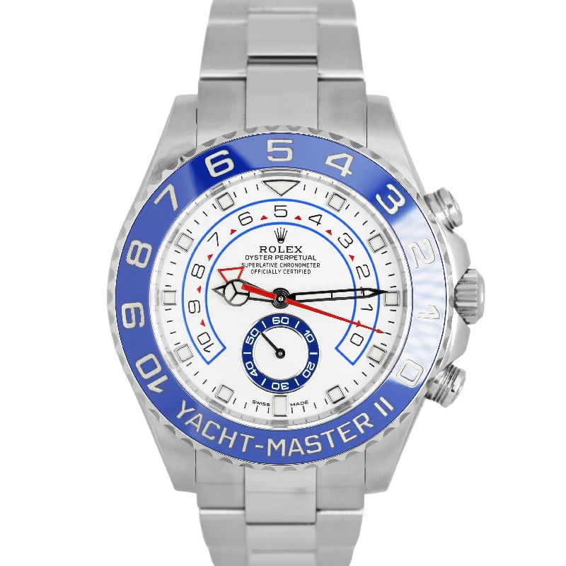 Modern Watches for Young Professionals-Rolex Yacht-Master II Blue Ceramic Stainless Mercedes White 44mm 116680 Watch