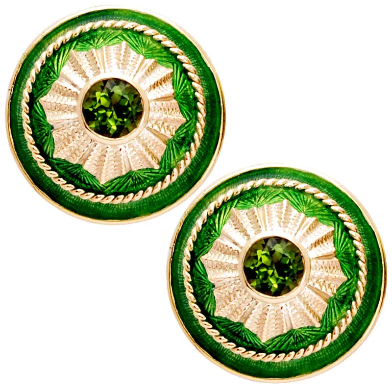 Fun Earrings for Day to Day Wear-Earrings- Peridot (Enamel)