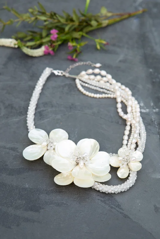 Handcrafted Necklace for Wedding Gifts-Ofelia Pearl Necklace