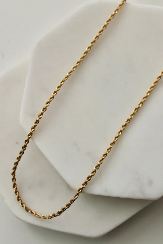 Silver Necklace for Everyday Wear-Classic Dainty Rope Chain