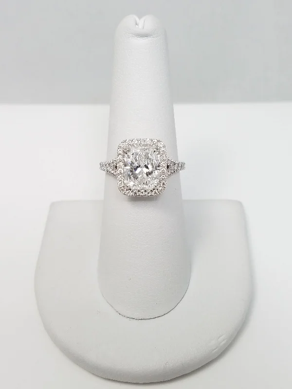 Vintage Engagement Ring for Women-New! GIA 3.00ct F-SI2 Natural Diamond Platinum Engagement Ring