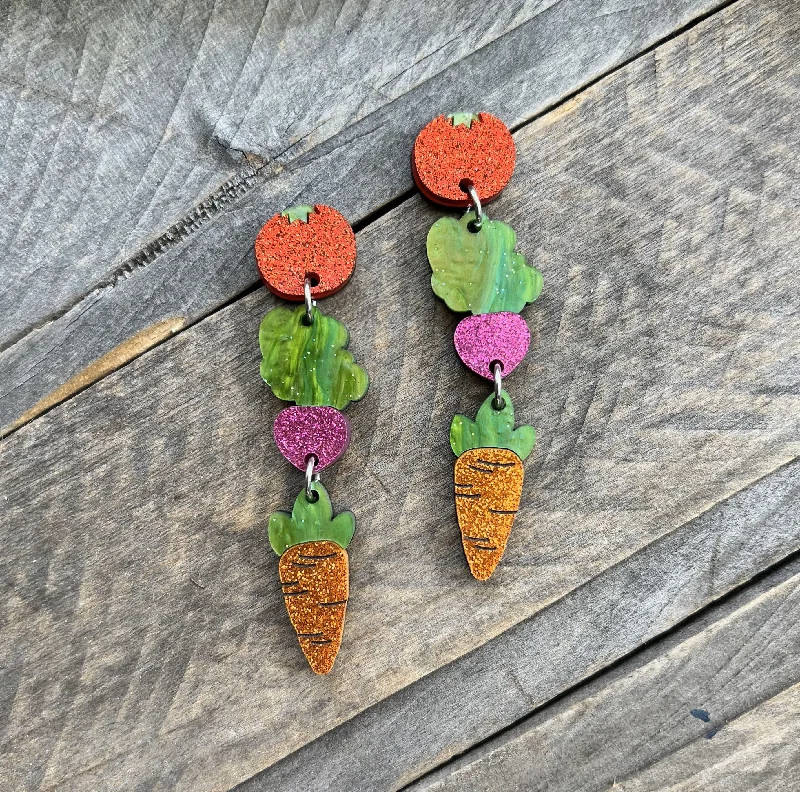 Ethnic Earrings for Traditional Wear-Veggie Dangle Earrings