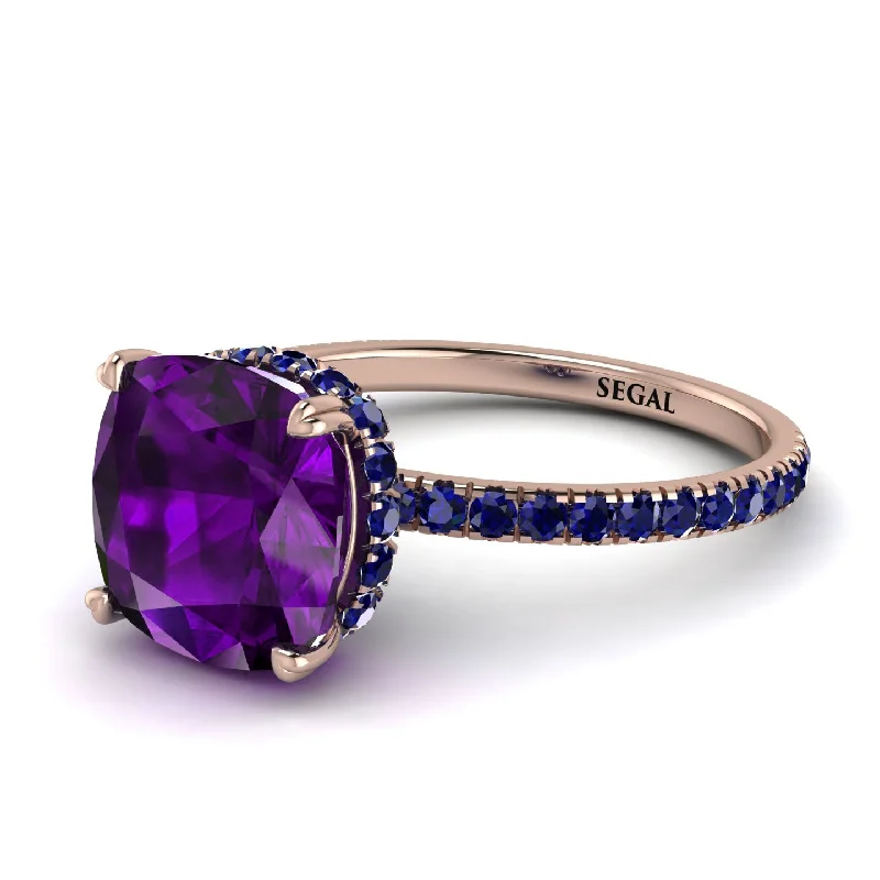 Birthstone Ring for Custom Jewelry-Cushion Hidden Amethyst Ring - Nova No. 314