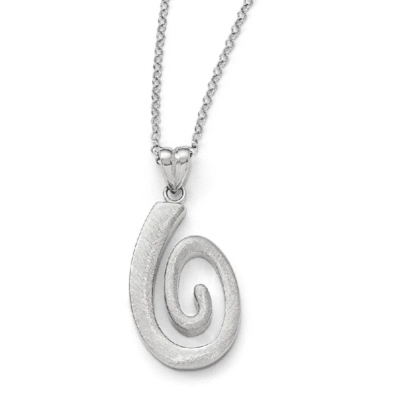 Sterling Silver Necklace for Formal Wear-Textured Coil Necklace in Sterling Silver, 17-18.5 Inch