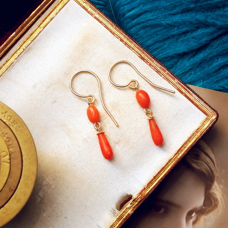 Stunning Earrings for Evening Events-Antique Peach Sciacca Coral Earrings