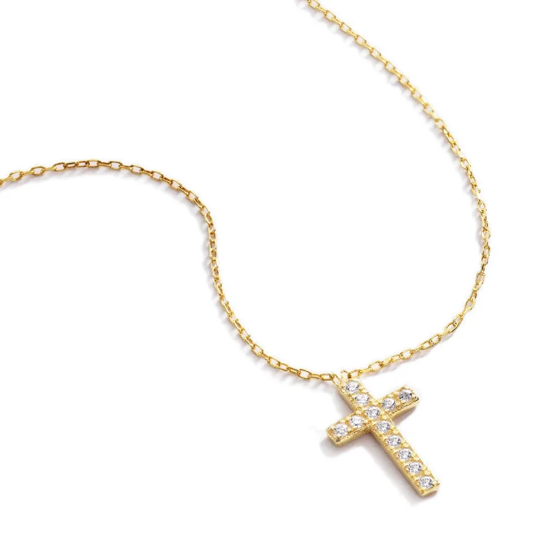 Gold and Silver Necklace for Casual Looks-Classic Cross Necklace