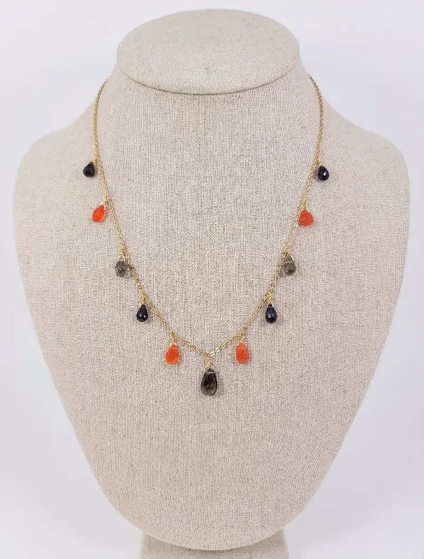 Stylish Necklace for Special Events-Autumnal Droplet Necklace