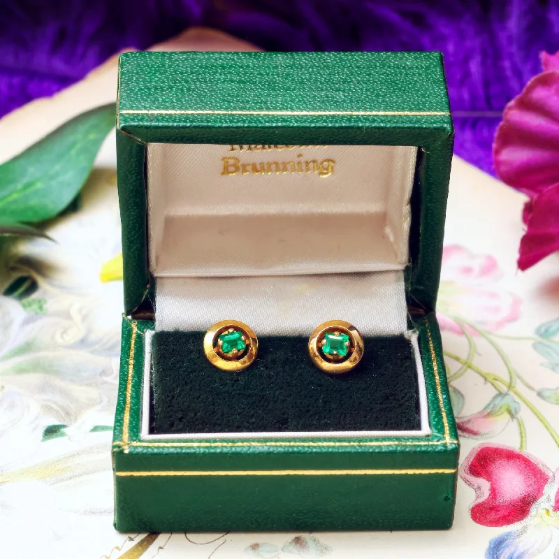 Black Earrings for Evening Wear-Top Quality Verdant Green Emerald Earrings