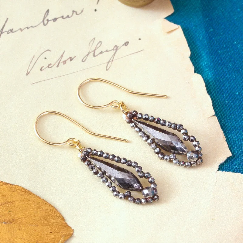 Unique Gem Earrings for Trendsetters-Antique Georgian Cut Steel Earrings