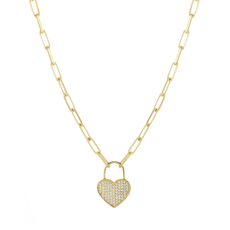 Luxury Diamond Necklace for Brides-Studded Heart Necklace