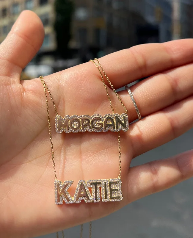 Large Statement Necklace for Occasions-Custom Nameplate Necklace (Bottom)