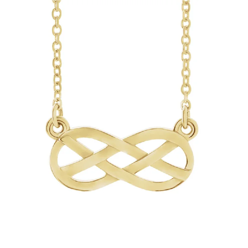 Fine Gold Necklace for Luxury Look-Infinity Style Knot Necklace in 14k Yellow Gold, 18 Inch