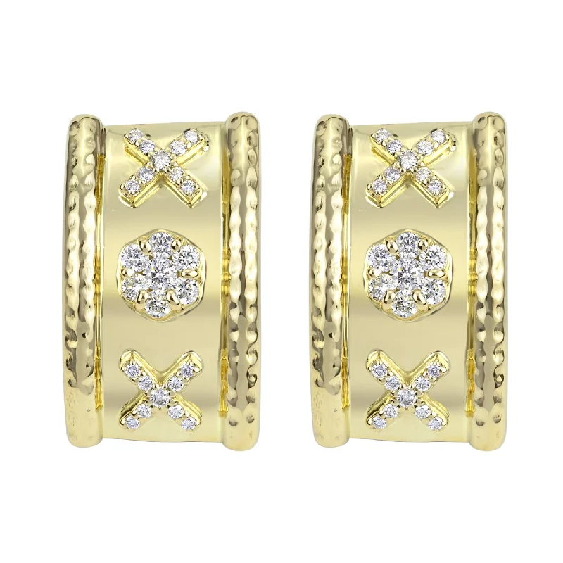 Elegant Gold Stud Earrings-Earrings - Diamond