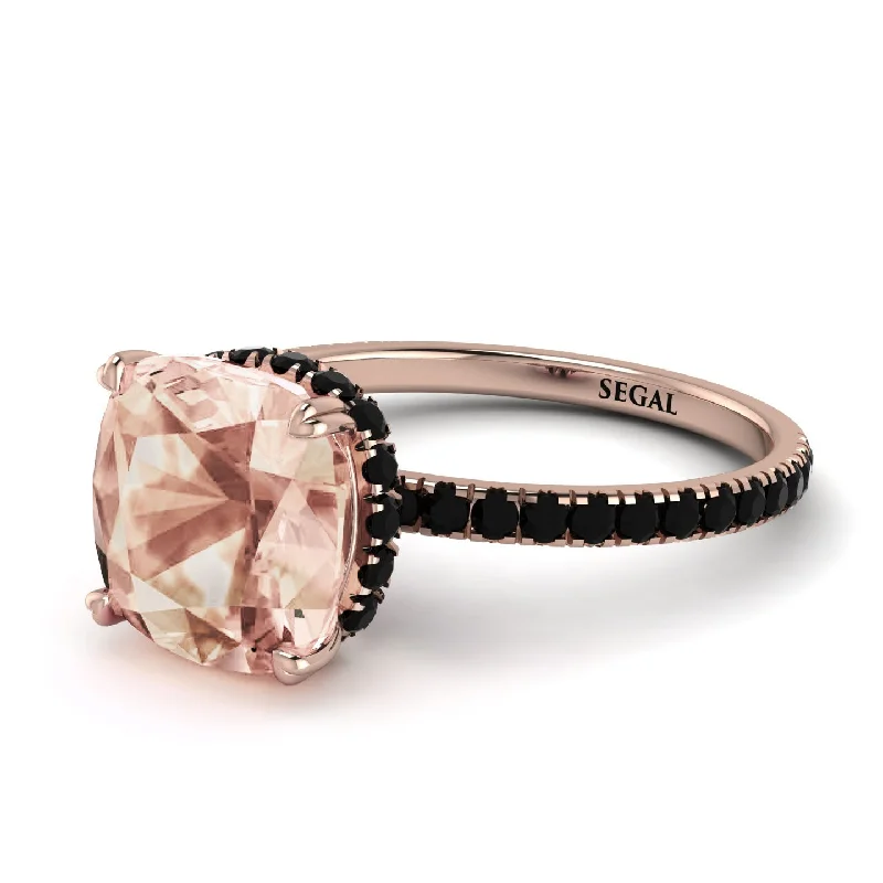 Custom Engagement Ring for Bold Women-Cushion Hidden Morganite Ring - Nova No. 908