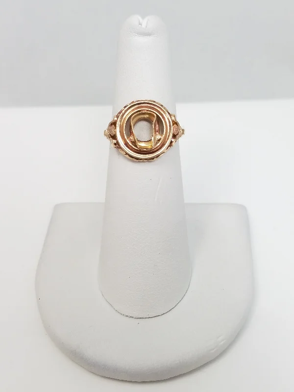 Luxury Wedding Ring for Anniversary-Vintage 10k Yellow Gold Ring Mount To Restore